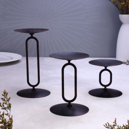 Set of candlesticks 10x20; 10x15; 10x10 cm, black-3