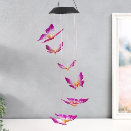 Wind music with backlighting from the solar battery "Butterflies" 13x13x55 cm-1