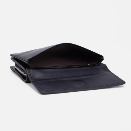 Women's wallet with a zipper, with a pen, black color-2