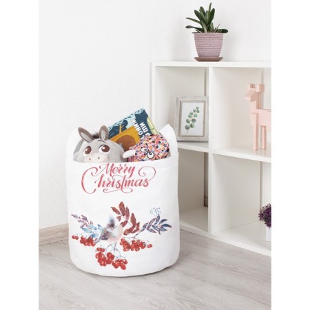 Basket for toys "Bird on Kalina, size 35x35 cm
