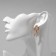 Earrings with the removable element "Transformer" Clover-heart, white-beige color in gold