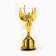 The reward figure "Nika", a stand plastic gold, 18 x 8 x 6.5 cm.
