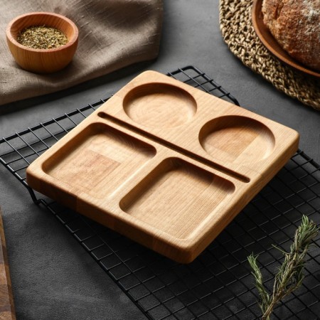ADELICA supply dish 20 × 18 × 1.8 cm, soaked in oil, birch-3