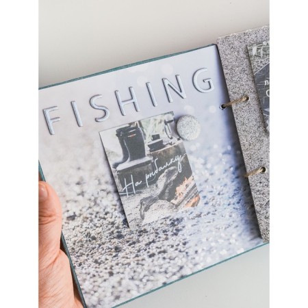 A set of scrapbooking paper with foil "for fishing", 12 sheets, 30.5 × 30.5 cm-17