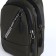 Male sling bag from textiles, headphones, green color