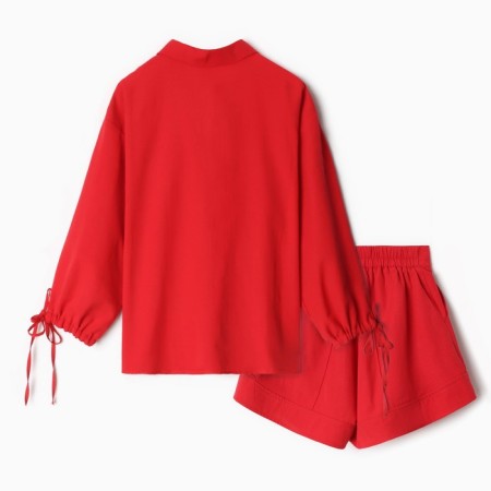 Female set (blouse, shorts) minku: Casual Collection Red color, rr 46-10