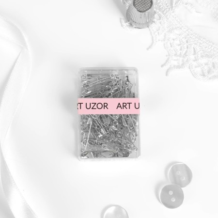 English pins, 22 mm, 80 pcs, silver color-4