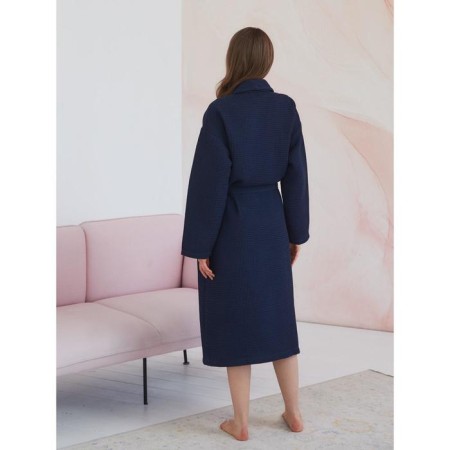 Unisex bathrobe Pamira, size m, blue color-8