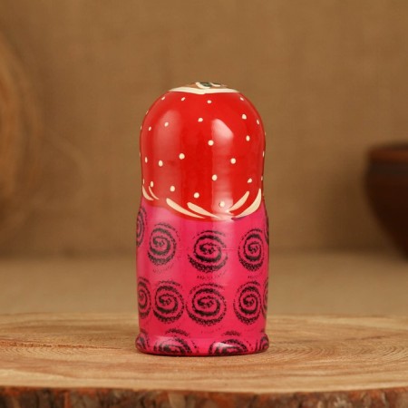 Matryoshka 3 puppet "Katya" berries, 11cm, manual painting.-3
