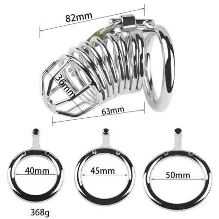 Belt of fidelity "Total cell No. 3", rings d = 4; 4.5; 5 cm, lock, key, metal-10