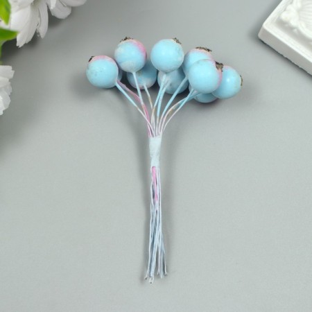 Decor for creativity "Berry of Rowan" 1 bouquet = 10 berries lilac-blue hoar 10x1.5 cm-2