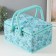 Casket for needlework "Butterflies and flowers on blue" 19x26x14.5 cm