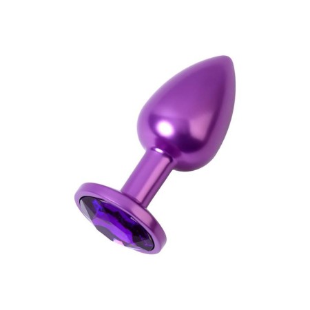 Anal plug with the Toyfa Metal rhinestone, purple, amethyst, 7.2 cm, d = 2.8 cm-1