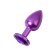 Anal plug with the Toyfa Metal rhinestone, purple, amethyst, 7.2 cm, d = 2.8 cm