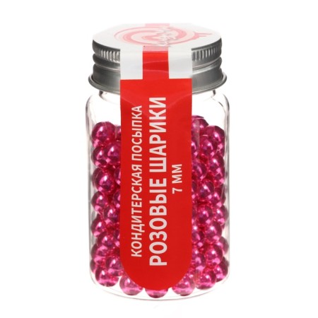 Confectionery sprinkle, pink balls, 7 mm, 50 g-1