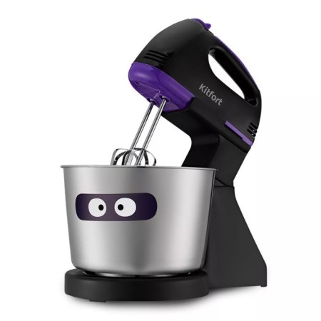 Mixer KitFort KT-3412, 2 in 1, 100 W, 2 l, 7 speeds, black-violet