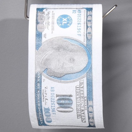 Souvenir toilet paper "100 dollars", 9.5x10x9.5 cm-1