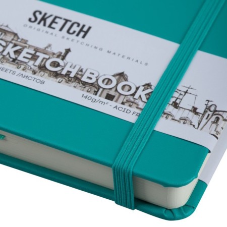 Sketchmarker sketchbook, 210 x 300 mm, 80 sheets, solid artificial leather cover, emerald, block 140 g/m2-3