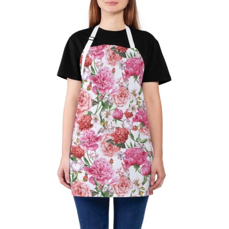 Apron kitchen with a photo print "Warm shades of roses", adjustable, size OS