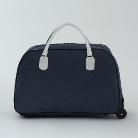 Road bag on wheels, external pocket, blue color-1