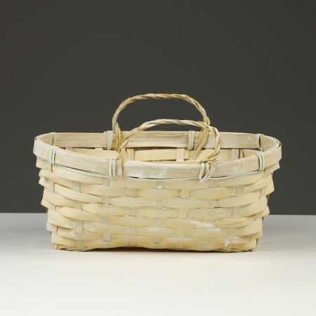 Wicker basket, d26 x 13 x 11 cm, yellow, bamboo-1