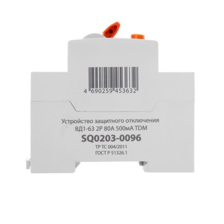 RCD TDM VD1-63, 2P, 80 A, 500MA, SQ0203-0096-4