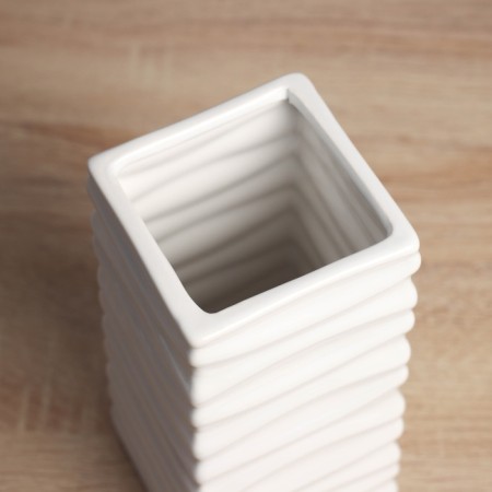 VAZ Coramics Table "Thiago" stripes, 19x9 cm, white-2