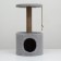 House for cats with a claw of a round, jute, 35 x 35 x 64 cm, gray