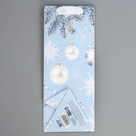 Package for a bottle, triangular "Happiness", 13 x 32 x 11.3 cm, New Year-8