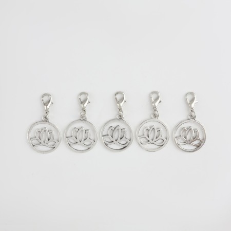 Markers for the loops "Lotus", d = 20 mm, 5 pcs, silver color-1