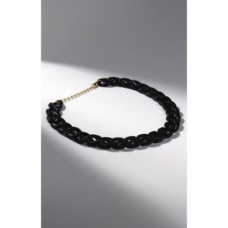 The necklace "chain" diagonal, black color, 45cm-1