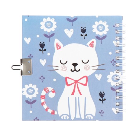 Gift notebook, 45 sheets, line, on the castle, on the crest, the cat white (13x13.5cm)-5