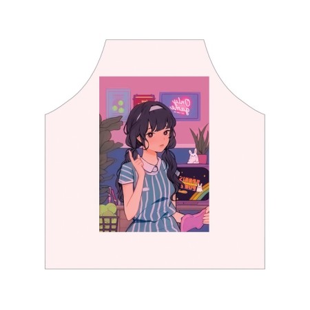 Apron kitchen with a photo print "Anime Girl", adjustable, size OS-2