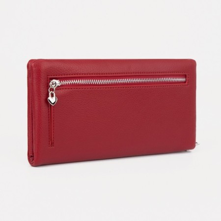 Women's wallet on magnets, red color-1
