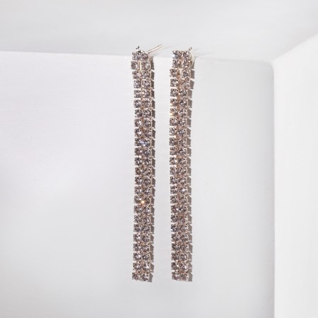 Set 2 subjects: earrings, pendant "Elegance" burn, white color in pink gold, 42 cm-8