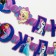 Girland on the eyelets "Happy Birthday!", Length 235 cm, cold heart