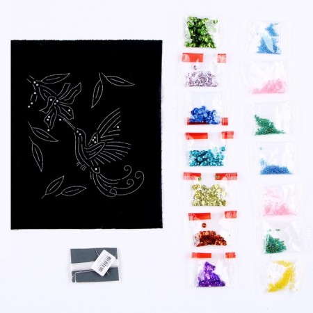 Embroidery with sequins "Hummingbird"-1