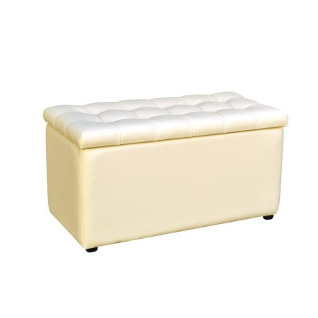 Pouf with a "domino" beige eco -leather