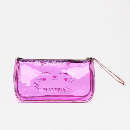 Cosmetic bag on lightning, with a pen, purple color-1