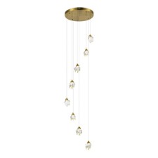Suspension lamp ST LUCE. SL6114.203.08. CASCATO. 8x3 W, LED, 3000K, 2640 LM, 50x50x100 cm, golden color