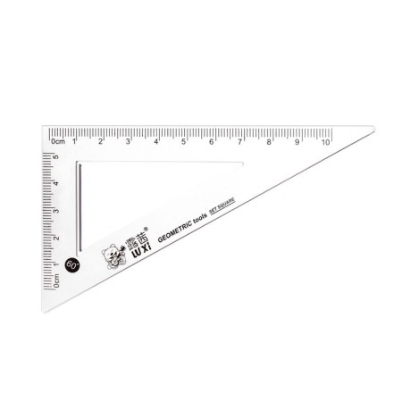 Geometric set "anime", (ruler, transporter, 2 squares) in the pencil case, mix-4