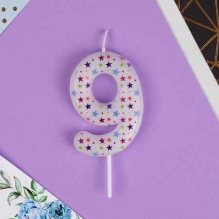 Candle for the cake, number "9", 5.5 x 8 cm.-2