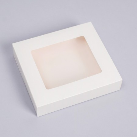 Box fold, pencil case, with a window, white, 18 x 16 x 4 cm-1