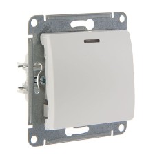 Glossa switch Sche GSL000163, 10 A, 1 key, hidden, backlight, white color