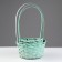 Set of wicker baskets, 16x10/32, 18x10/34, 21x10/36, cm, turquoise, bamboo