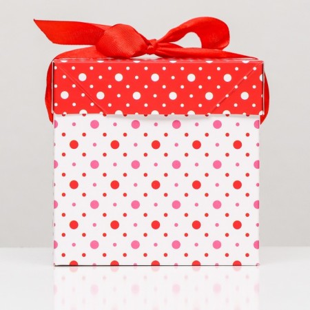 Self -assembly box "in specking" red, 10x10x10 cm-1