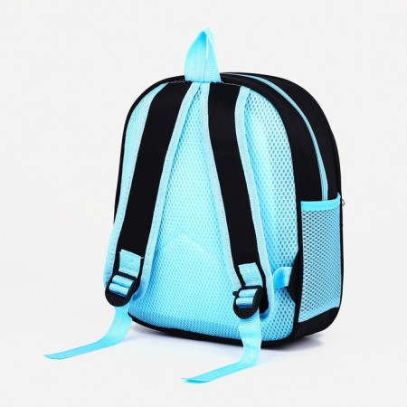Baby backpack on lightning, 3 outer pockets, black/blue color-6