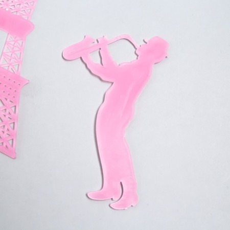 The phosphorus sticker "Eiffel Tower and Saxophonist" with adhesive. Podush. set 2 pcs Mix 29.5x25 cm 788219-7