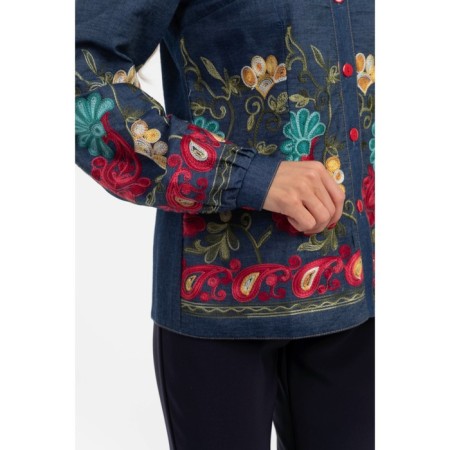 Female blouse, size 42, blue color-7