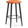 Harmar Gangtot Stool Metal/velor, black/orange 38x38x62 cm